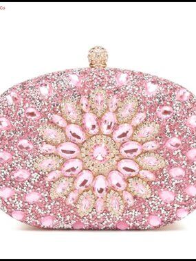 Sparkly Rhinestone Evening Clutch Purses Luxury Handbags with Detachable Chain